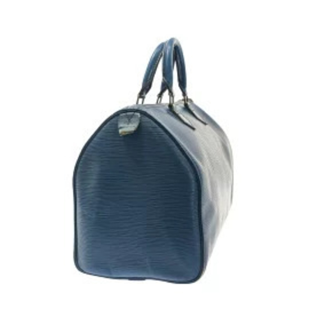Louis Vuitton Speedy Handbag Toledo Blue Leather LV